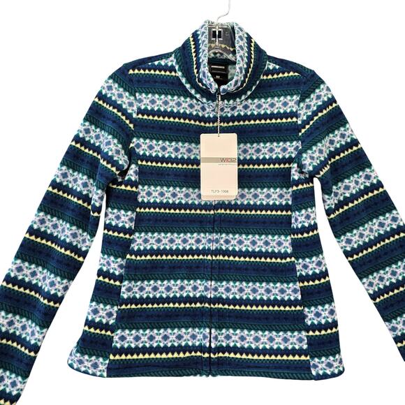 Weatherproof 32 Degrees Blue Soft Fleece Jacket Long Sleeve Zip Women Size S NEW - Picture 1 of 11